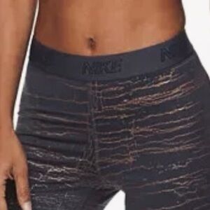 Nike Victory Metallic Crackle Gold Shorts Athletic Biker Fitted Blue Grey Shorts